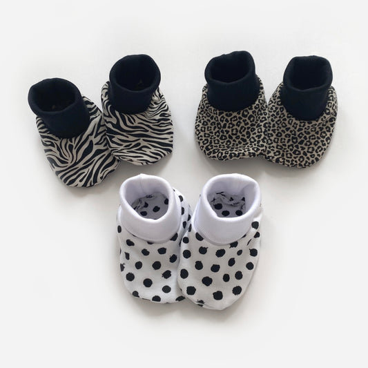 0-3M leopard fabric booties