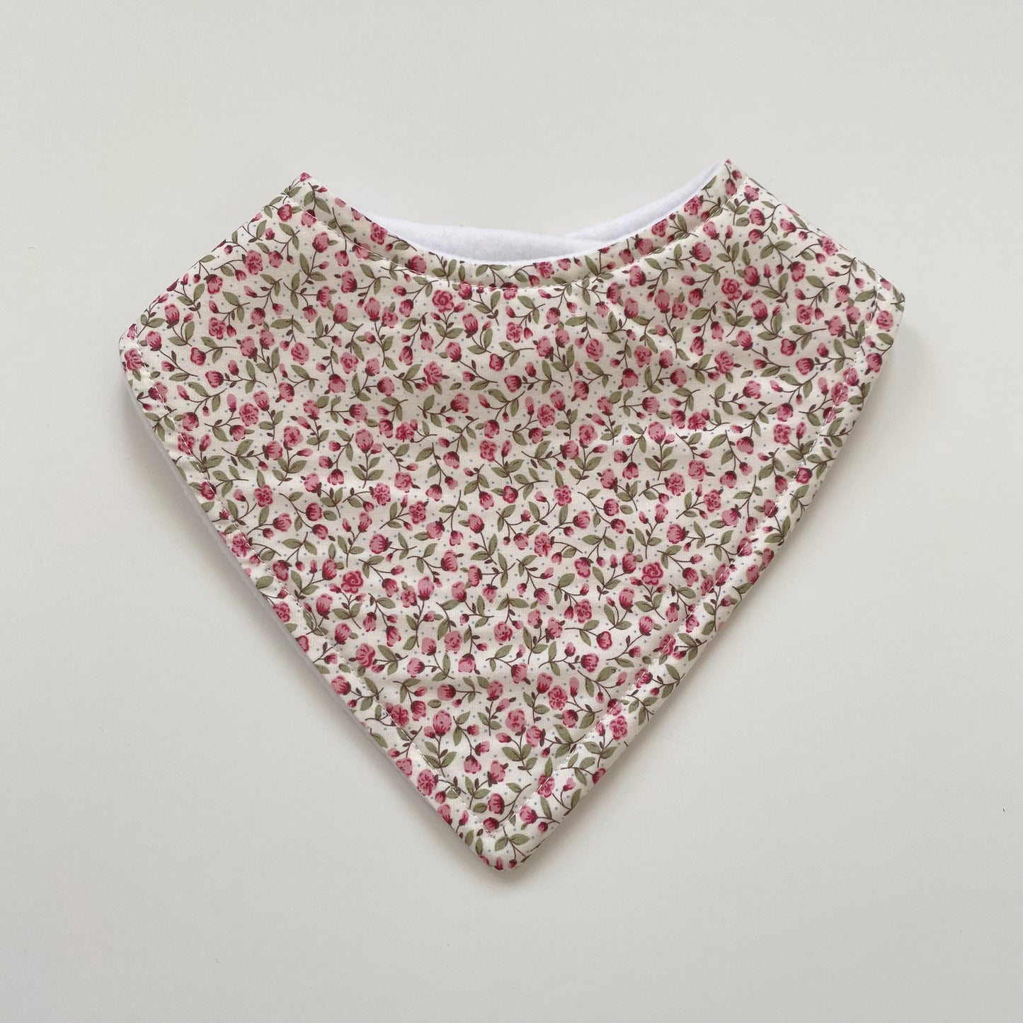 Pink floral bandana bib