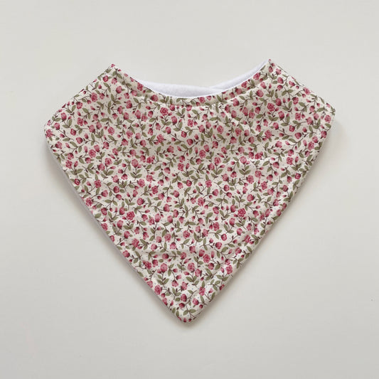 Pink floral bandana bib