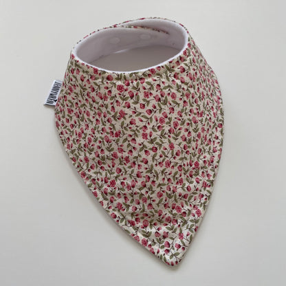 Pink floral bandana bib