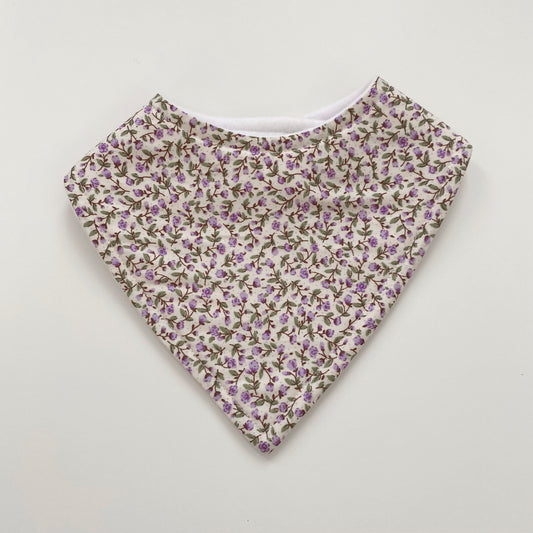 Lilac floral bandana bib