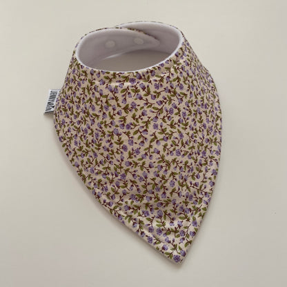 Lilac floral bandana bib