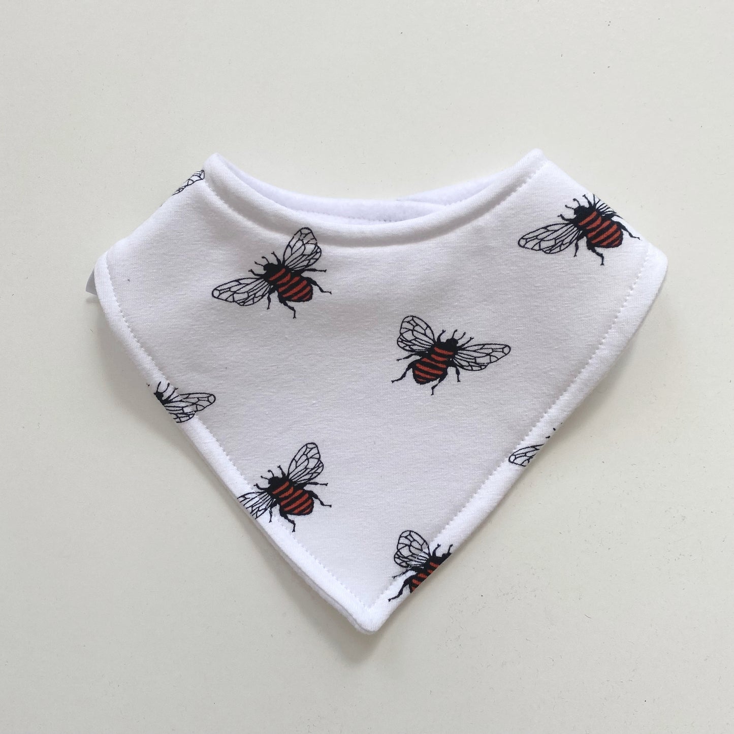 White bee bandana bib